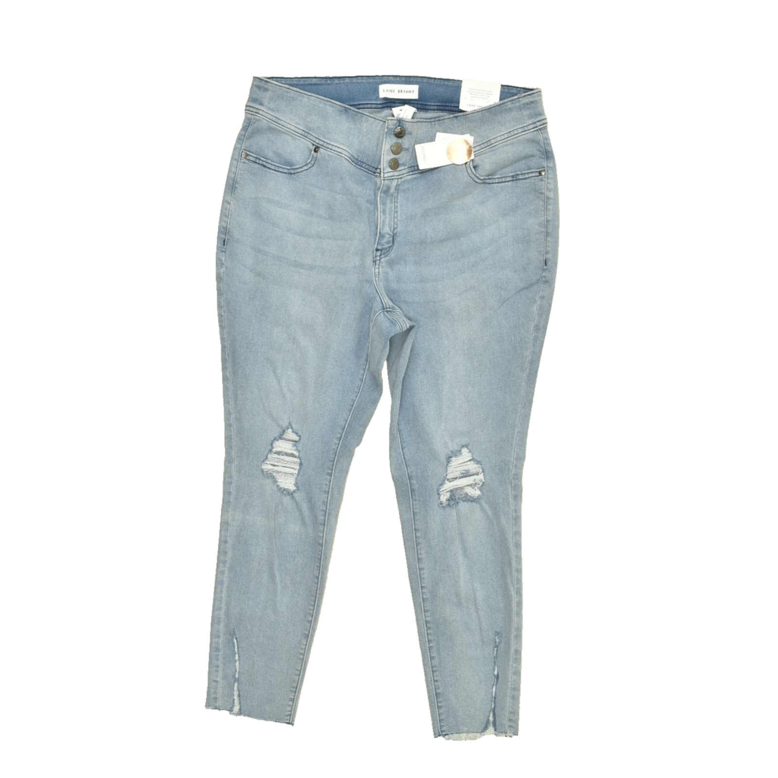 Lane Bryant Women's Plus Size 18 Blue Distressed High-Rise J