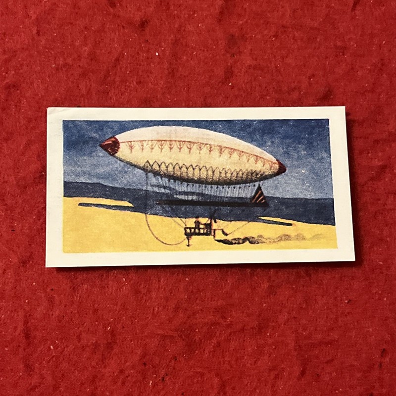 1958 Mills Fingertips “Into Space” THE FIRST AIRSHIP Tobacco Card #2 G