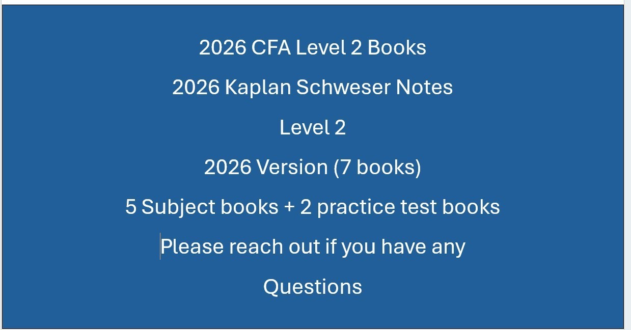 2026 CFA level 2 Exam Prepration Kaplan Schweser notes with Question Bank Latest-image