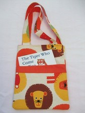 Hand sewn Childs Book Bag with Book (The Tiger who came to tea)