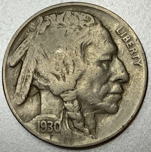 1930-S Buffalo Nickel 5C 5 Cents San Francisco Mint F/VF Fine - Very Fine ST267