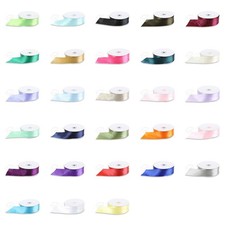 Satin Ribbon 50 100 Yd Yard Roll 1/4" 3/8" 5/8" 7/8" 1.5" in Inch Wide