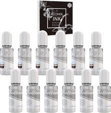 White Alcohol Ink Set - 4 Ounce 2 Type Color for Resin 12 x 10ml