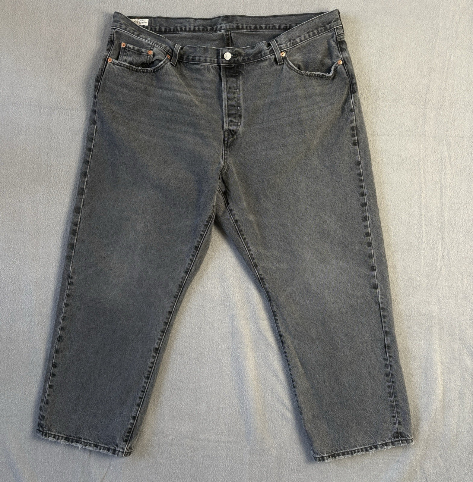 Levi’s Premium 501 Women Jeans 22W (Plus) Gray Black Button Fly Straight Leg thumbnail 2