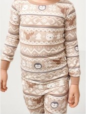 Little Sleepies Frosty Fair Isle Top Pant Pajama Set Kid Size 18 - 24 Months NWT