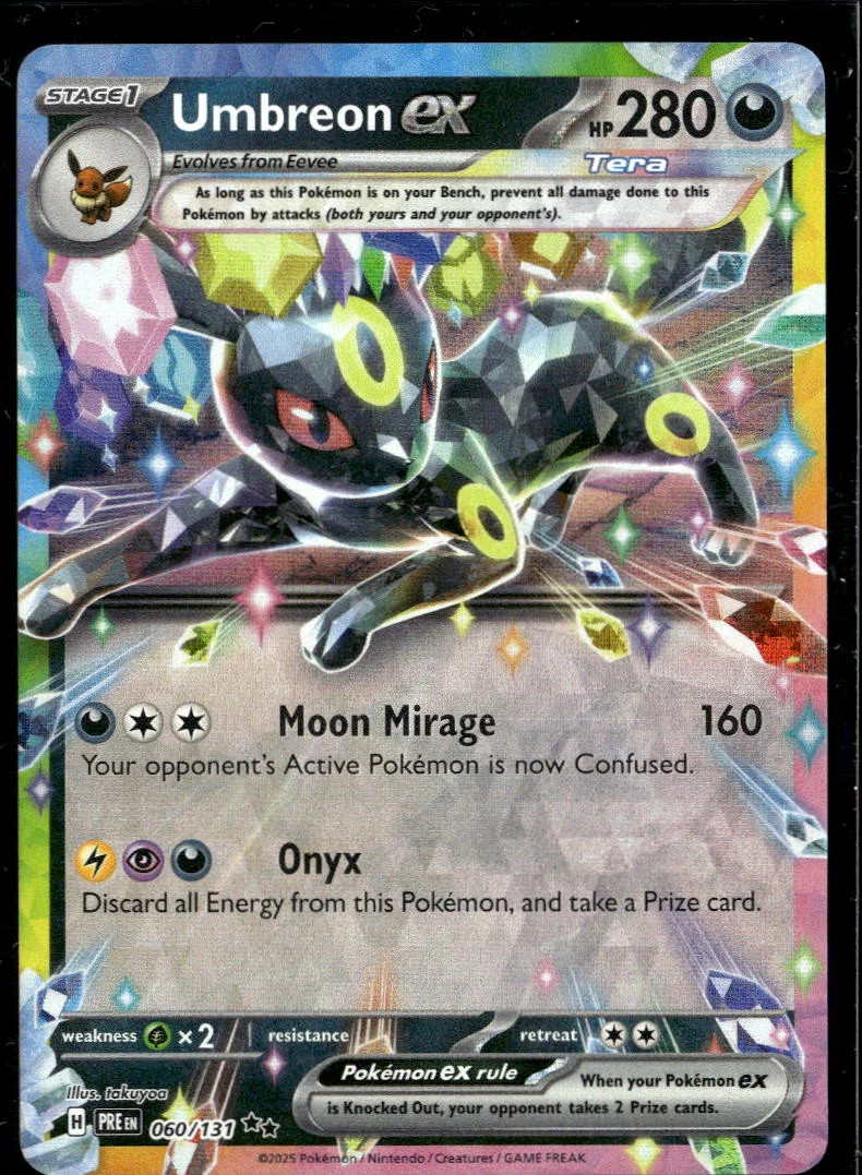 Umbreon EX 2025 Prismatic Evolutions Holo Double Rare RR #60/131
