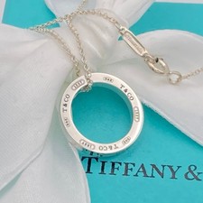 Collana anello cerchio tondo Tiffany & Co. 1837 argento 16" 10,2 g