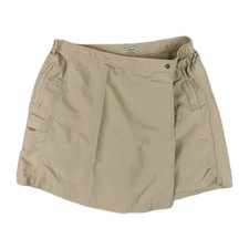 LL Bean Shorts Womens Large 33 Khaki Wrap Vintage Culottes Skirt Skorts Hiking