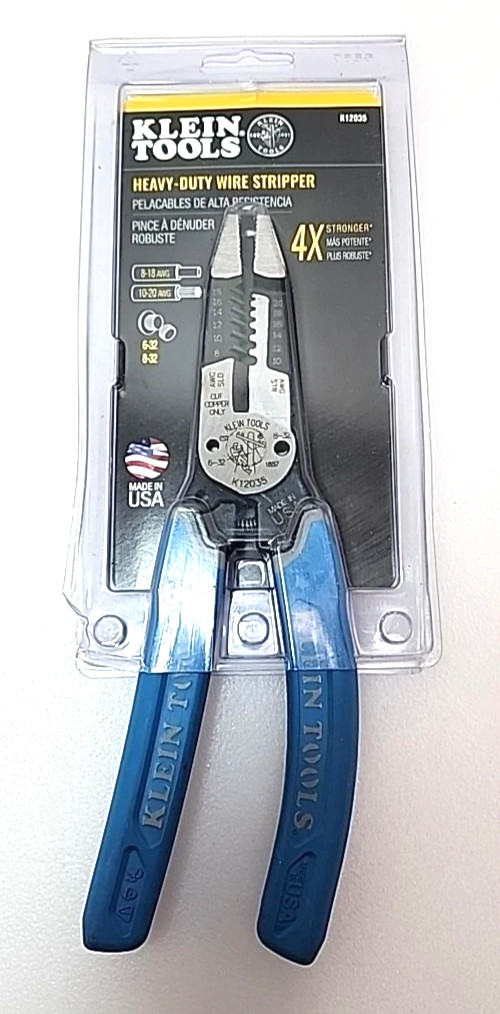 Klein Tools Klein-Kurve® Heavy-Duty Wire Stripper/Crimper 8-18 AWG (K12065CR)