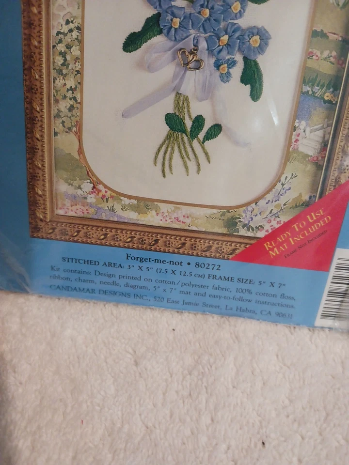 2 Candamar Designs Charming Ribbons Embroidery Kit FORGET ME NOT & COUNTRY ANGEL - Image 4 of 4