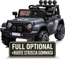 Auto Macchina Elettrica per Bambini Fuoristrada Grigia 12V MP3 Led con Telecoman