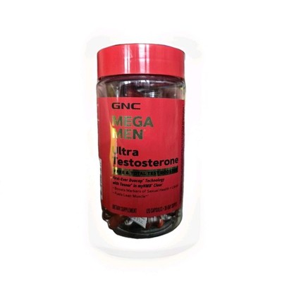 GNC MEGA MEN ULTRA TESTOSTERONE BOOSTER 120 CAPSULES EXP. 4/27