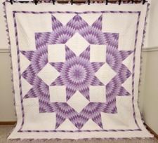 Handmade Patchwork Lone Star Cotton Quilt