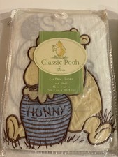 Classic Pooh By Disney Curtain Sheer Panels with Embroidery 42  X 60  with Ties