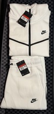 Mens Nike Tech Fleece Sweatsuit Sport Wear Tracksuit White Set XL/L
