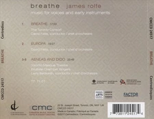 JAMES ROLFE: BREATHE - MUSIC FOR VOICES AND EARLY INSTRUMENTS NEW CD