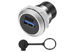 USB 3.0 Panel Mount Coupler Pass Through Round Socket Extension Adapter Waterpro
