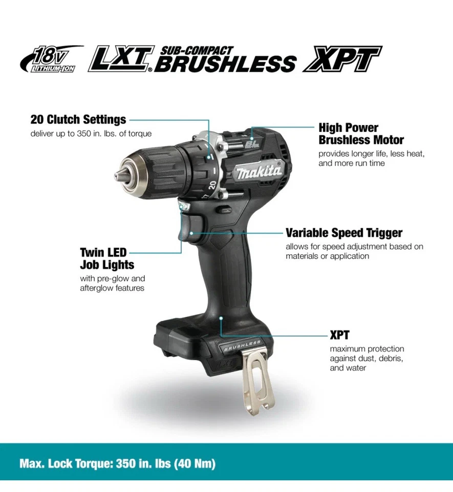  Makita brushless drill ddf487z  - image 2 of 4