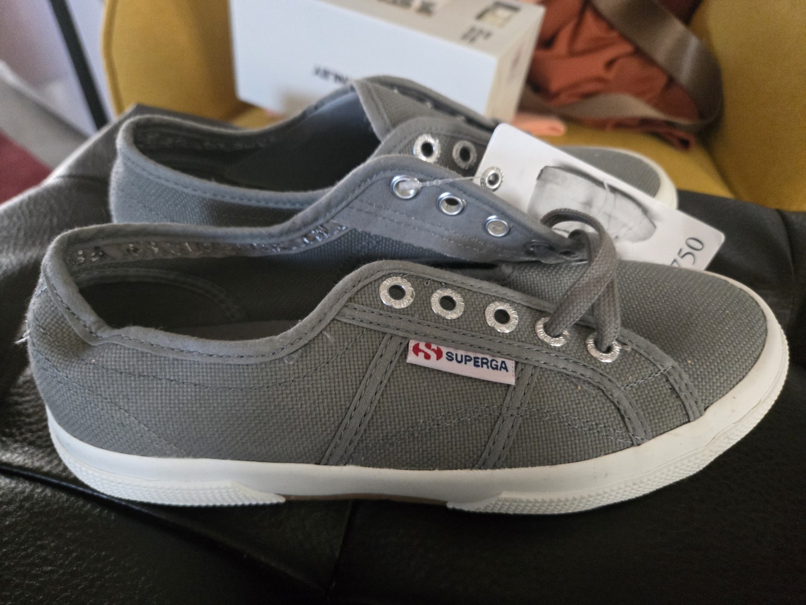 Superga 2750 Cotu Classic Gray Canvas Low Top Sneakers, Lace