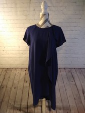 EUC women's navy blue ADRIANNA PAPELL sheer overlay dress - SIZE 10 -barely worn