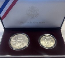 1998 Kennedy Collector's Set - RFK Silver Dollar & JFK Matte Finish Half Dollar