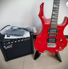 🎅FREE SHIPPING!🎅 +AMP! ESP Style Electric Guitar +Case/Bag +Strap +Cable!