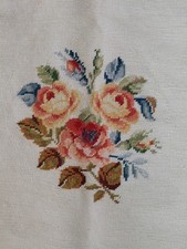 Vintage Roses Leaves Needlepoint Tapestry 20.25x20" Canvas Home Decor 14