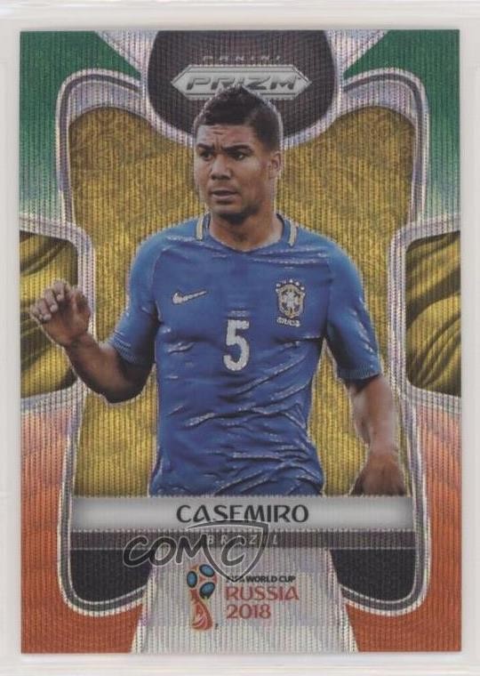 2018 Panini Prizm World Cup Green & Orange Wave Prizm Casemiro #36 7m3