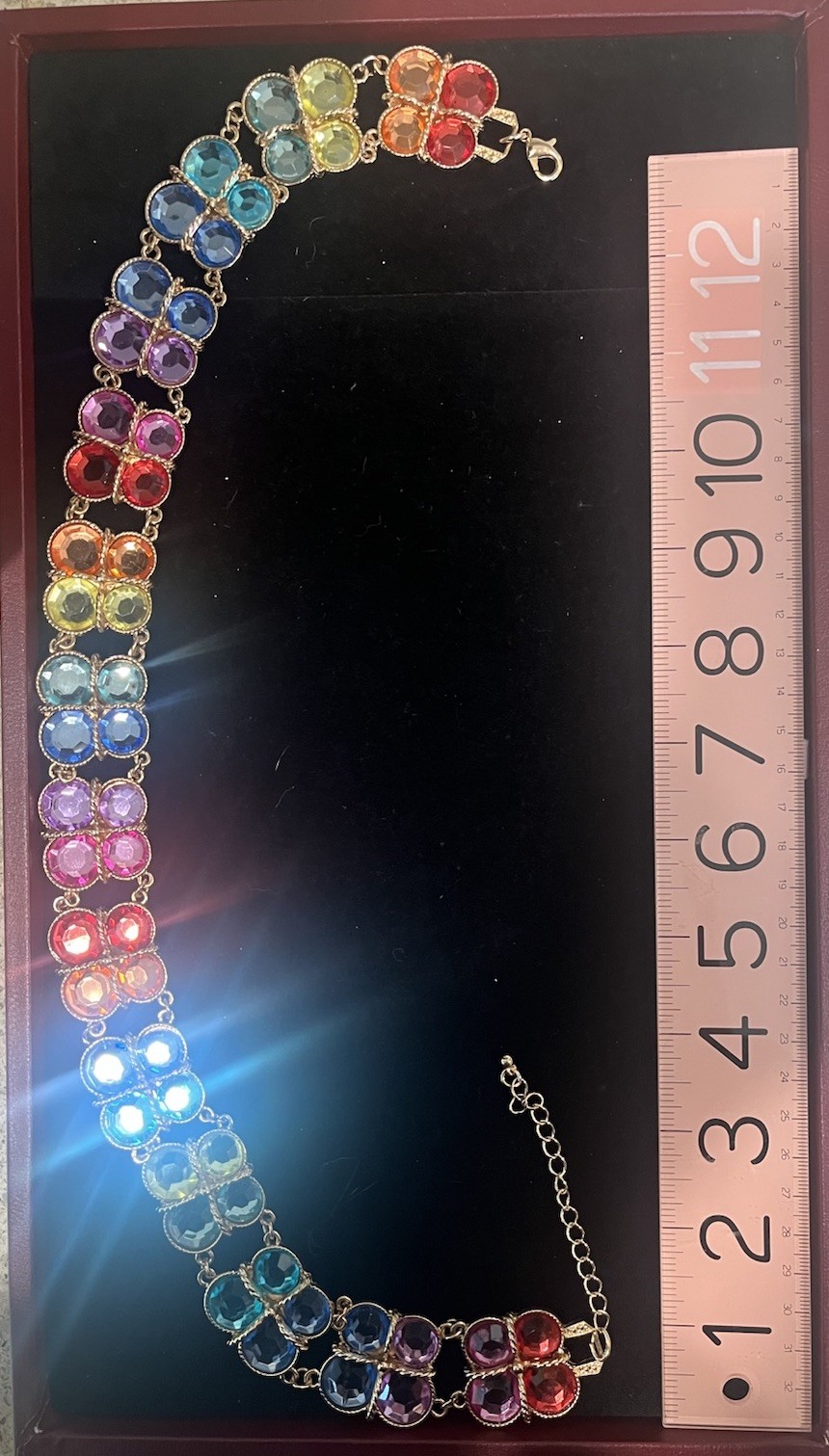 Statement Necklace Multicolor Crystal rainbow Nec… - image 2