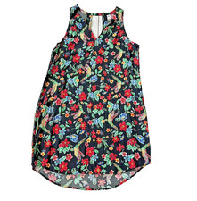 Old Navy Sun Dress L 12 14 Tropical Floral Bird Print Beach Sleeveless Coverup