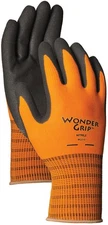 Wonder Grip WG510L Orange Double Coated Textured Nitrile Palm Work Gloves Large
