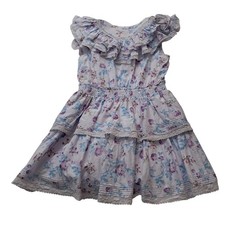 Love Shack Fancy x Target Dress Women's Medium Mini Purple Floral Ruffle Cottage