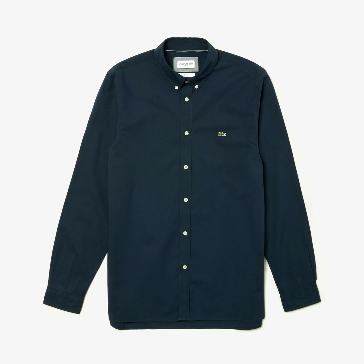 New Lacoste Slim Fit Stretch Cotton Poplin Shirt Sz M/L L oxford plaid polo  pant