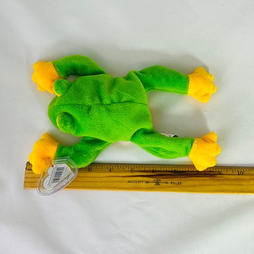 Peluche Ty Original Beanie Baby Smoochy Frog 1997 PE Pellets - Imagen 10 de 10