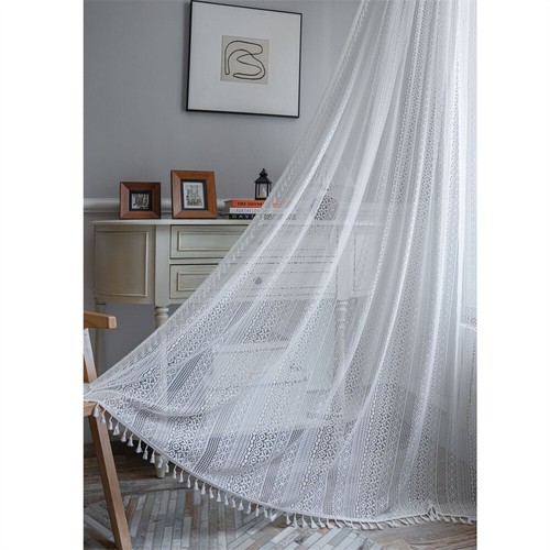 Crochet Curtain Tassel for Living Room Bedroom Window Shade Drapes Panel Valance - Picture 7 of 40