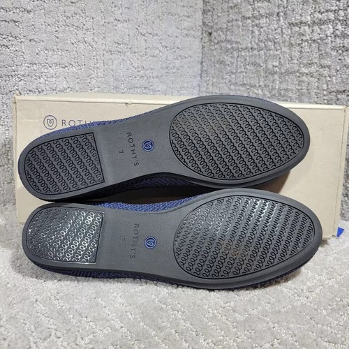 Rothys The Flat Women’s Size 7 US Blue Metallic Herringbone Flat Slip-on Shoes - Picture 10 of 14
