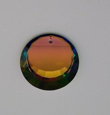 Swarovski Crystal Vitrail Medium 27mm Disc/ Crescent Moon 6210 Pendant; RARE