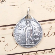 St Monica's Hope Medal  - Sterling Silver Antique Replica