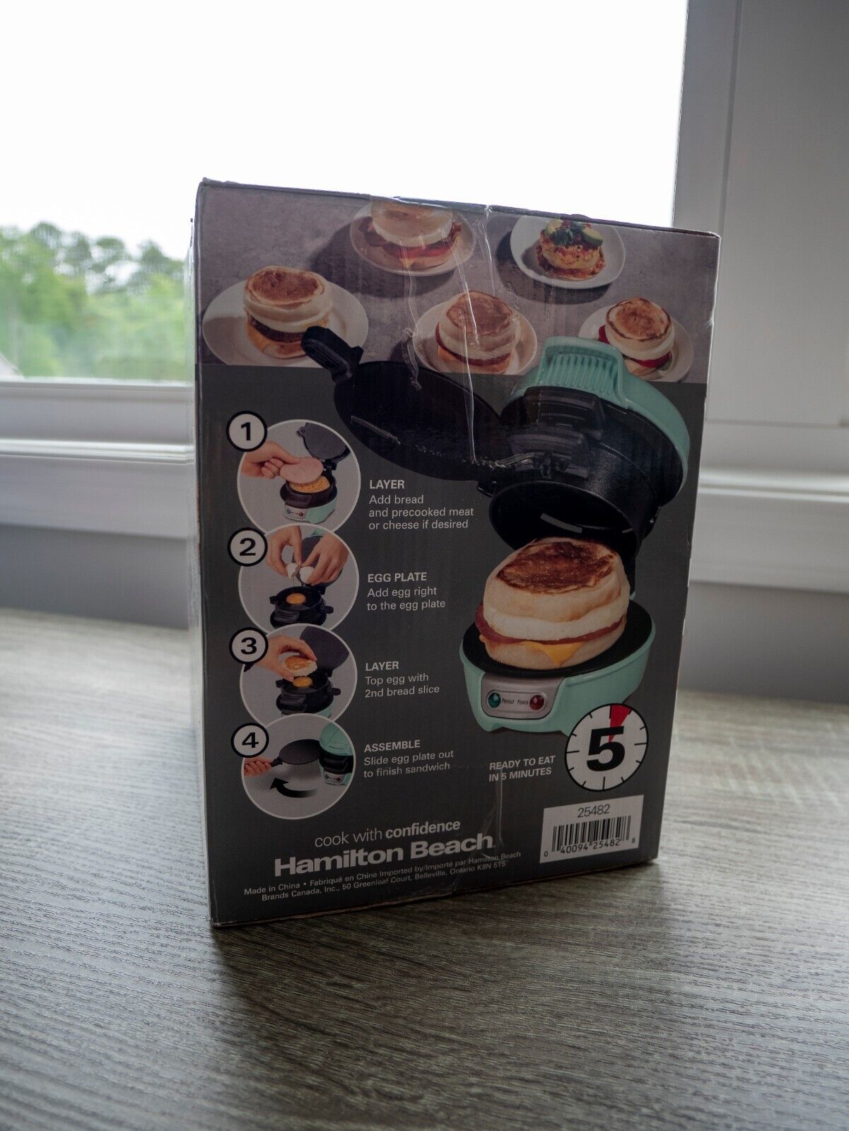 Hamilton Beach Breakfast Sandwich Maker with Egg Cooker Ring, Customize  Ingredients, Black, 25477 