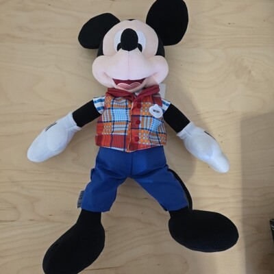 Disney Parks 14'' Mickey Mouse Wearing Name Tag Guest Services Outfit Plush w/tag
