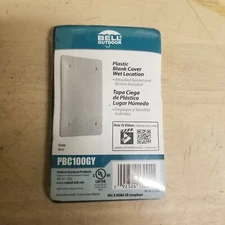 Hubbell Bell Outdoor PBC100GY Gray Wet Location Plastic Blank Cover