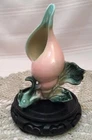🏺Hull Pottery Ebb Tide Conch Shell Bud Vase Peach Green 7” Tall