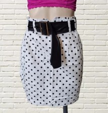 Vintage 80s Polkadot High Waisted Skirt Medium Made In USA