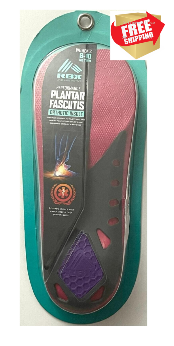 RBX Performance Plantar Fasciitis Orthotic Insole women's 6-10 no trim