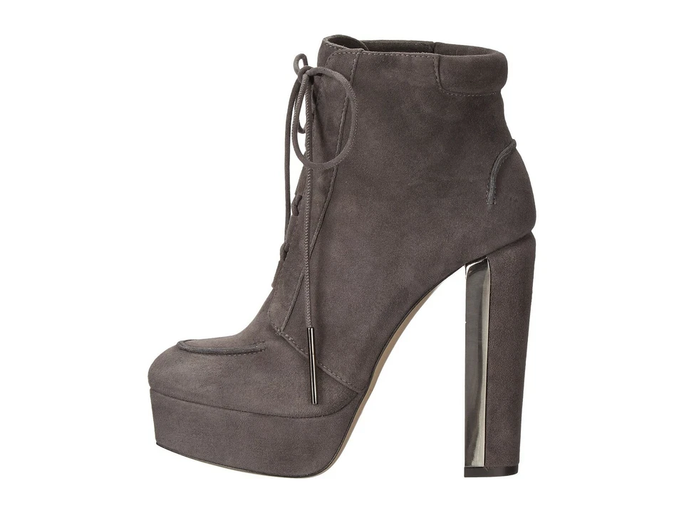 85% OFF CALVIN KLEIN 系列 Alena Cobblestone 麂皮绒厚底短靴 38 码 — 第 4/4 张图片