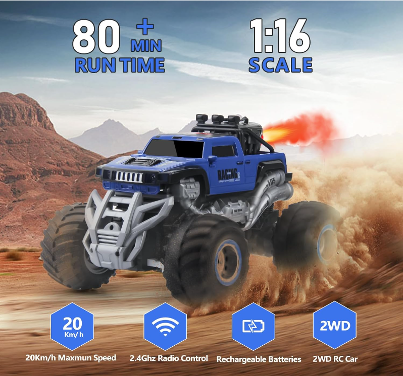 MACCHINA TELECOMANDATA ANFIBIA 4X4 per Bambini 6 Anni, RC Auto Monster