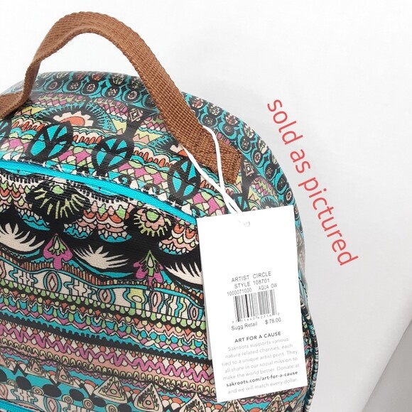 NWT Sakroots Artist Circle Backpack Bag Aqua One World | eBay display picture 2