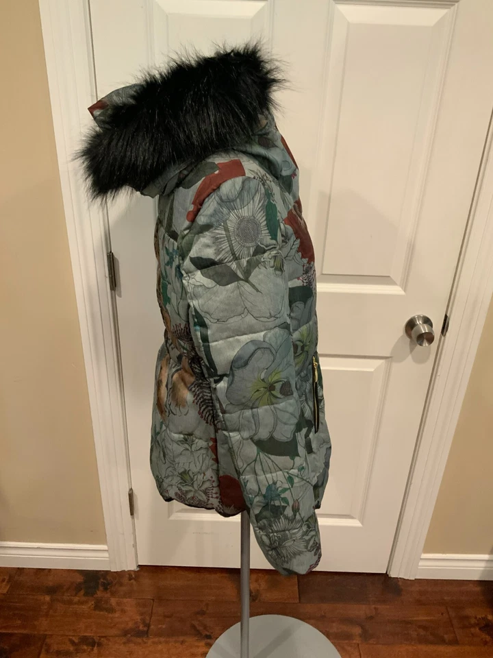 Chaqueta Desigual Gris Multicolor Floral Pakaian Jadi Wanita Piel Sintética Capucha Talla 44 Foto 3 de 4