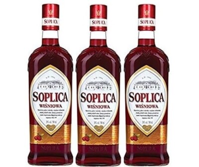 3 Flaschen Wisniowka Soplica Kirschlikör  30% Vol. Alk. a 0,5L Kirsch