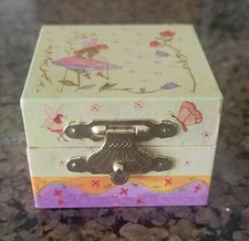 Tooth Fairy Box: yellow girly, jewelry box style with mirror and cushion inside